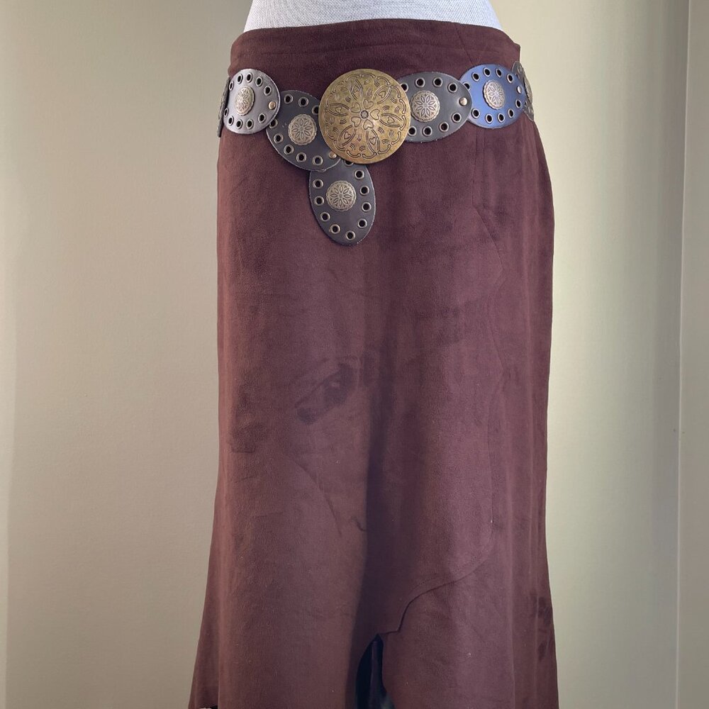 Bebe Y2k faux Suede Chocolate Brown Skirt  ICONIC - Picture 3 of 10